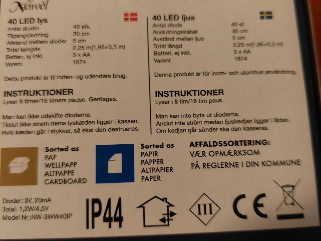 Billede 7 - Lyskæder 40 led varm hvid lys