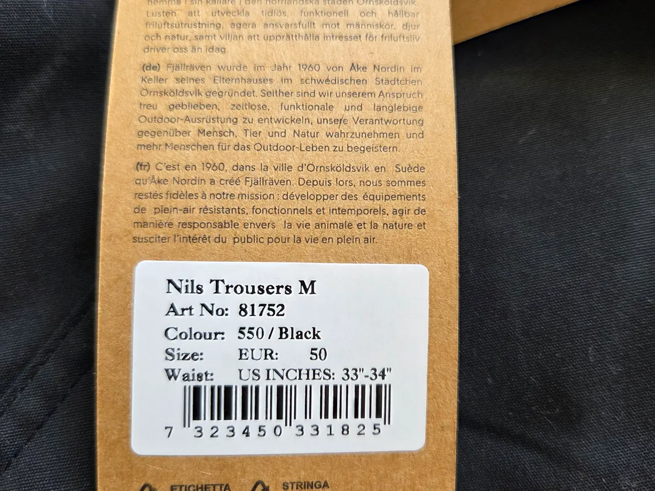 Billede 2 - Fjällräven Nils Trousers M - NYE