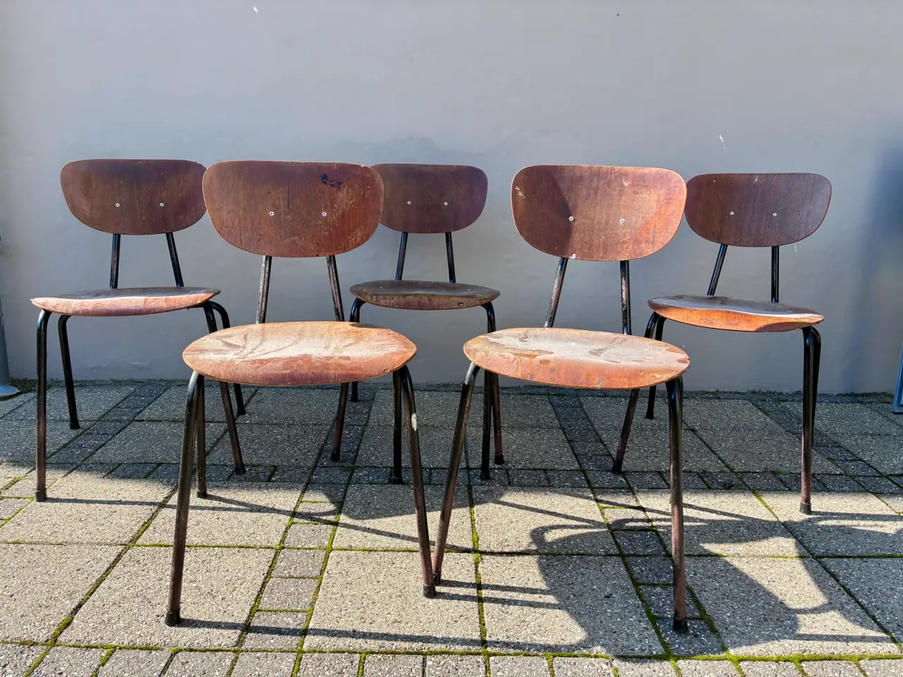 Billede 9 - 5 stk. 60’er skolestol teak / metal