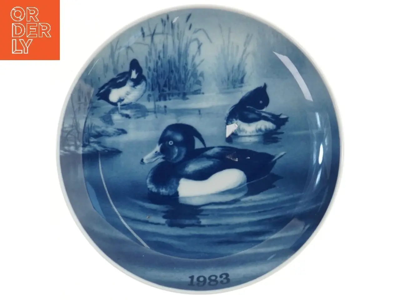 Billede 1 - Juleplatte fra 1983 med ænder (str. Ø 19,5 cm)