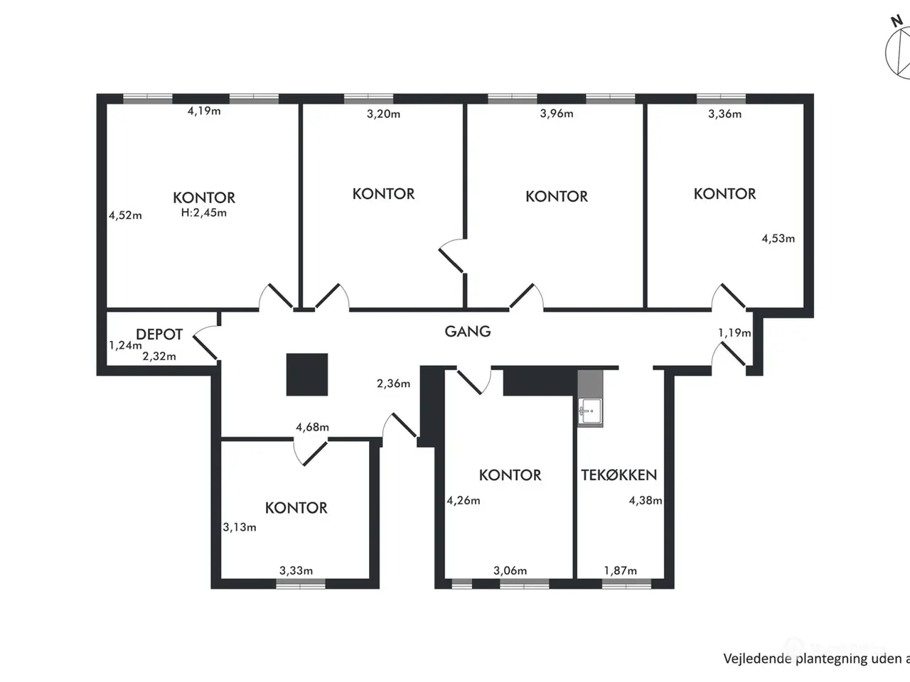 Billede 11 - 156 m² lyst kontor med udsigt til Botanisk Have