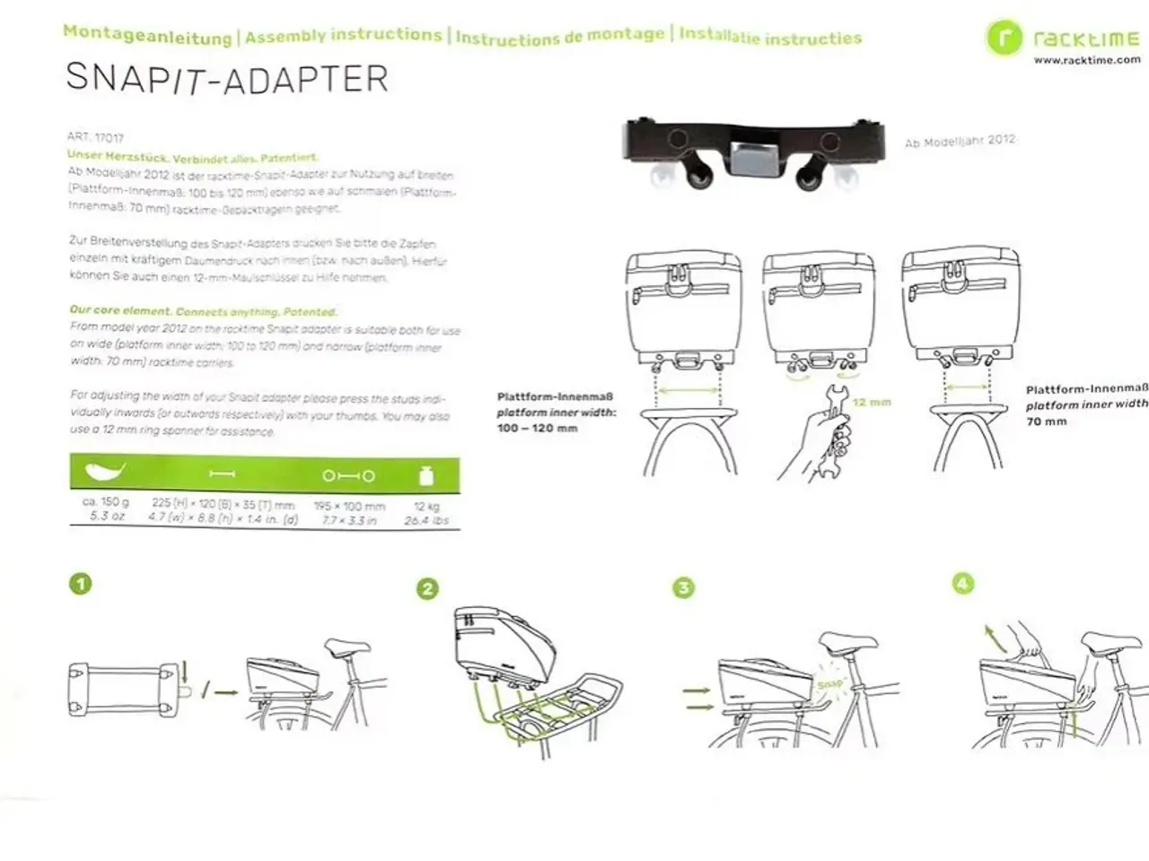 Billede 3 - Adapter til Racktime cykelkurv