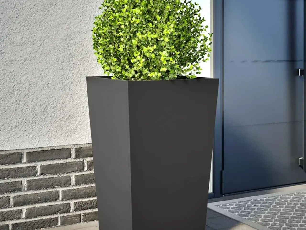 Billede 1 - Plantekrukke i stål 45 x 45 x 75 cm - sort