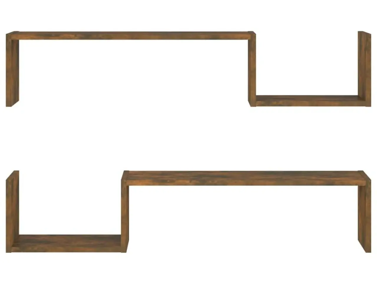 Billede 5 - Væghylder 2 stk. 100x15x20 cm konstrueret træ røget egetræ
