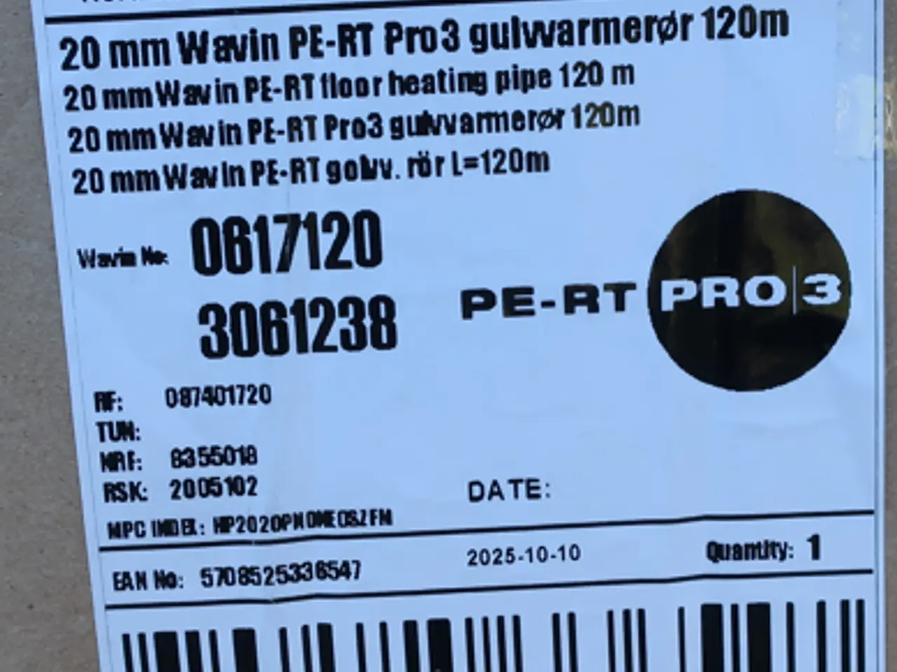 Billede 1 - Wavin gulvarmeslange 3 lags