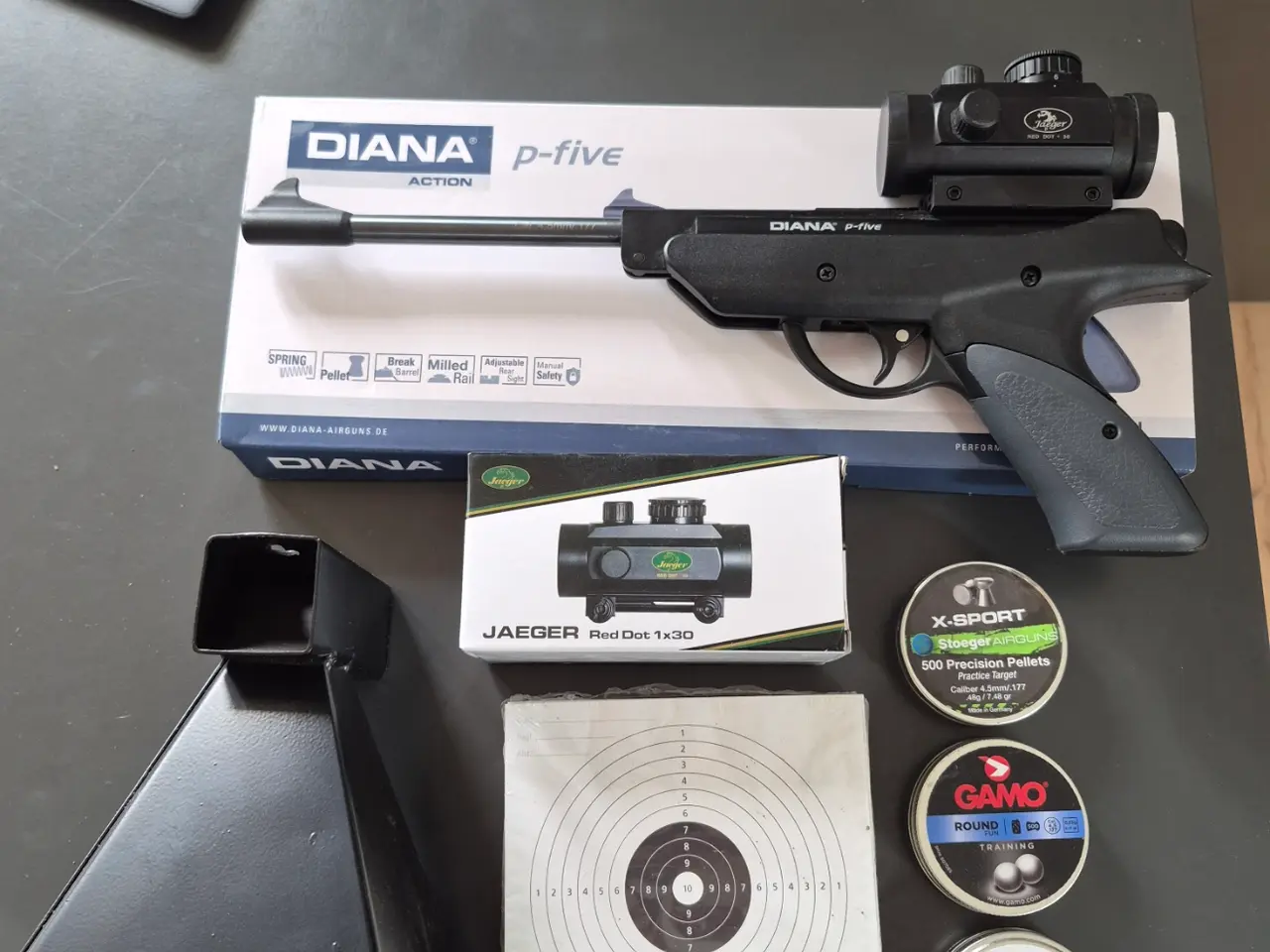 Billede 1 - Diana P-Five luftpistol-4,5 mm med Jaeger Red Dot 