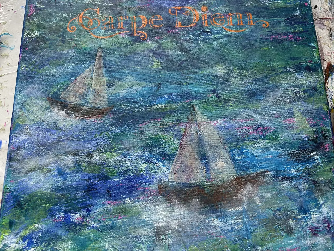 Billede 1 - Maleri “Carpe Diem” 40x40 cm