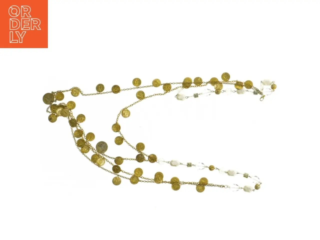 Billede 1 - Perlekæde med guld detaljer (str. 83 cm)