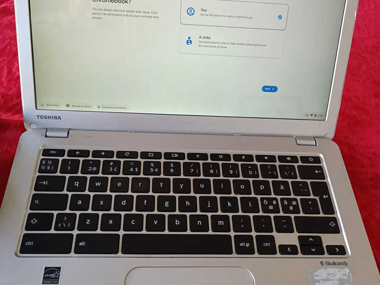 Billede 1 - Toshiba Chromebook med lader
