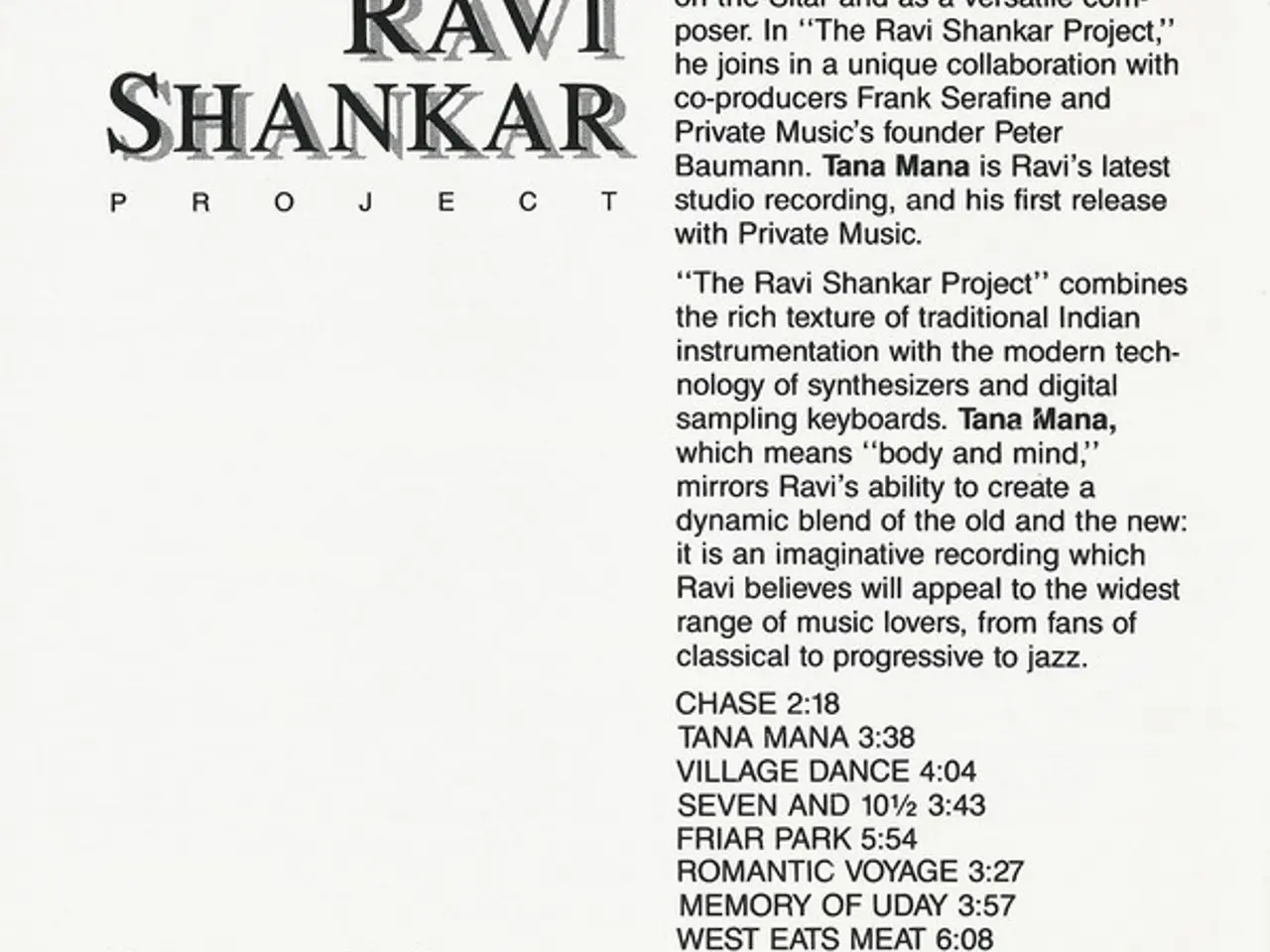 Billede 3 - The Ravi Shankar Project* – Tana Mana – CD