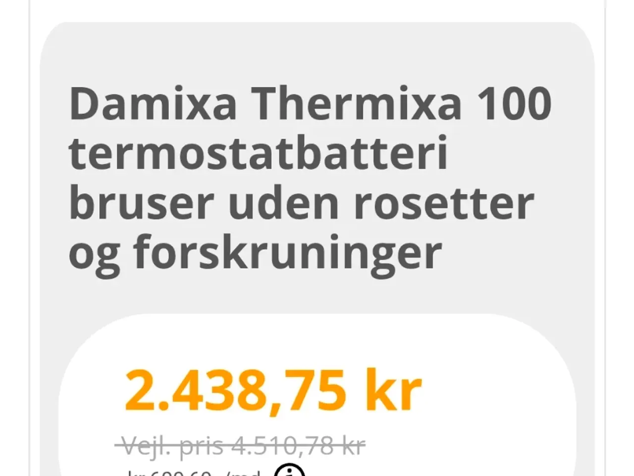 Billede 2 - Damixa Thermixa 100 termostatbatteri bruser og 4 a