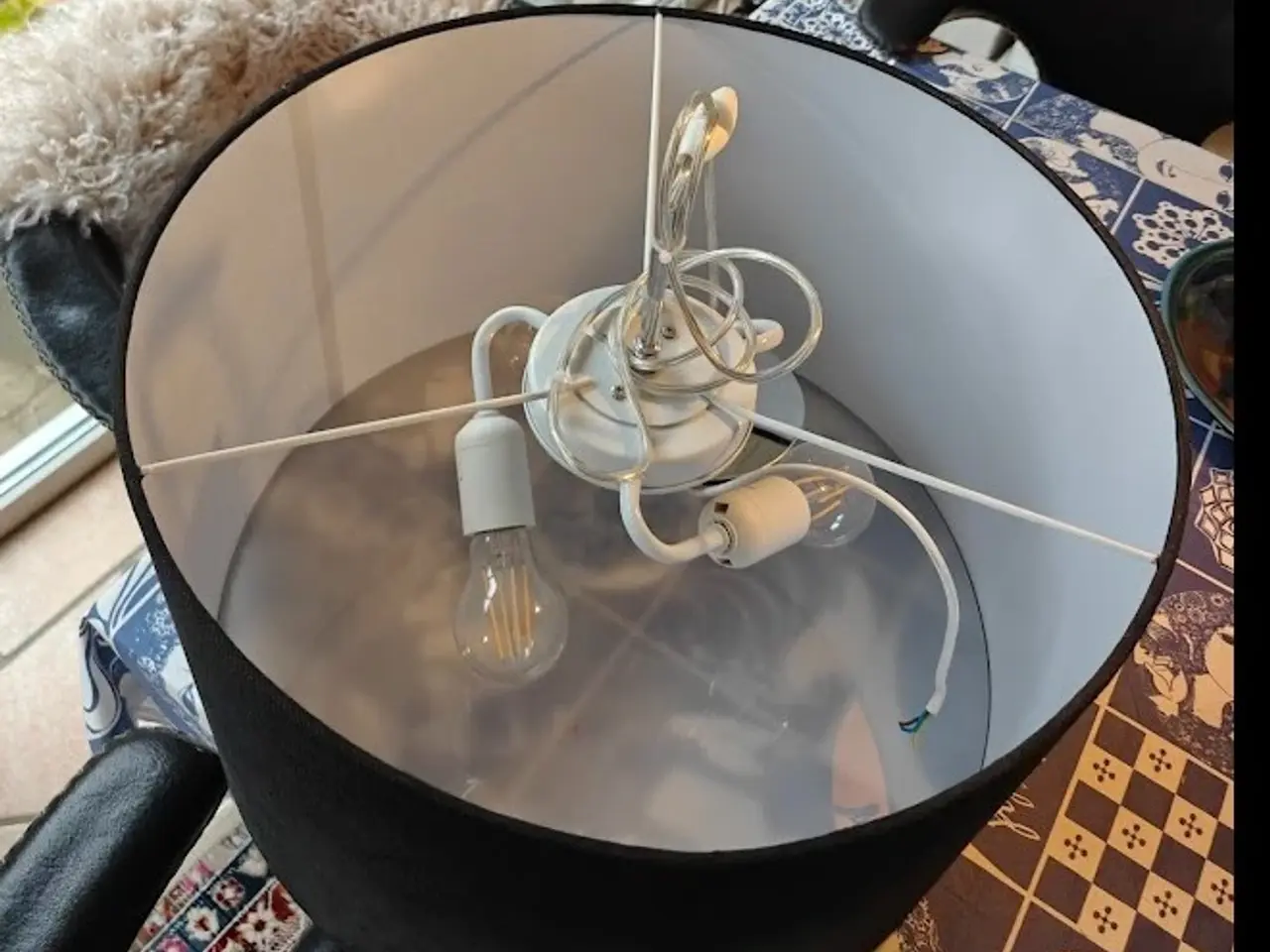 Billede 5 - loftlampe med stofskærm