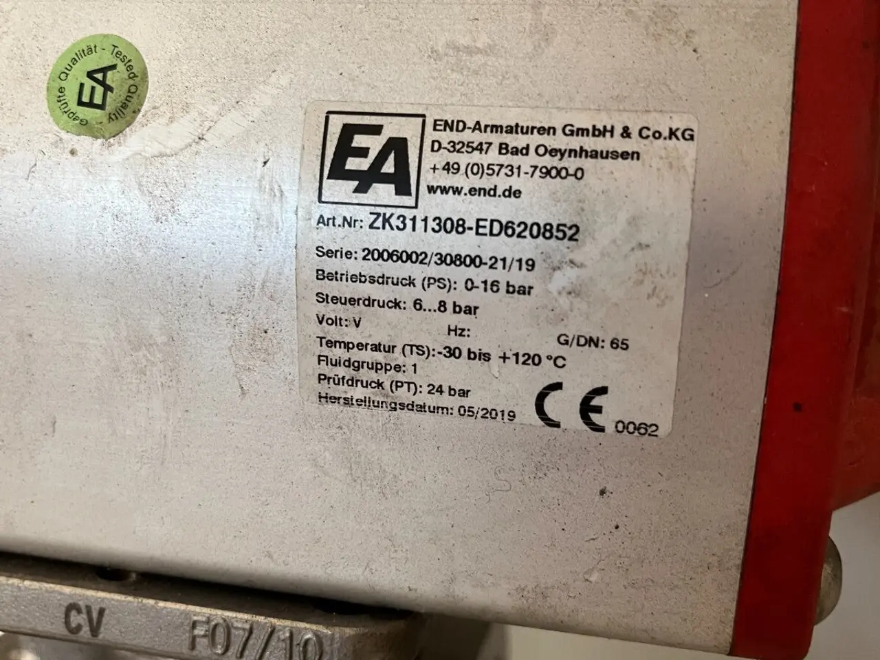 Billede 2 - END-Armaturen ZK311308 DN65 Pneumatic Ball ventil