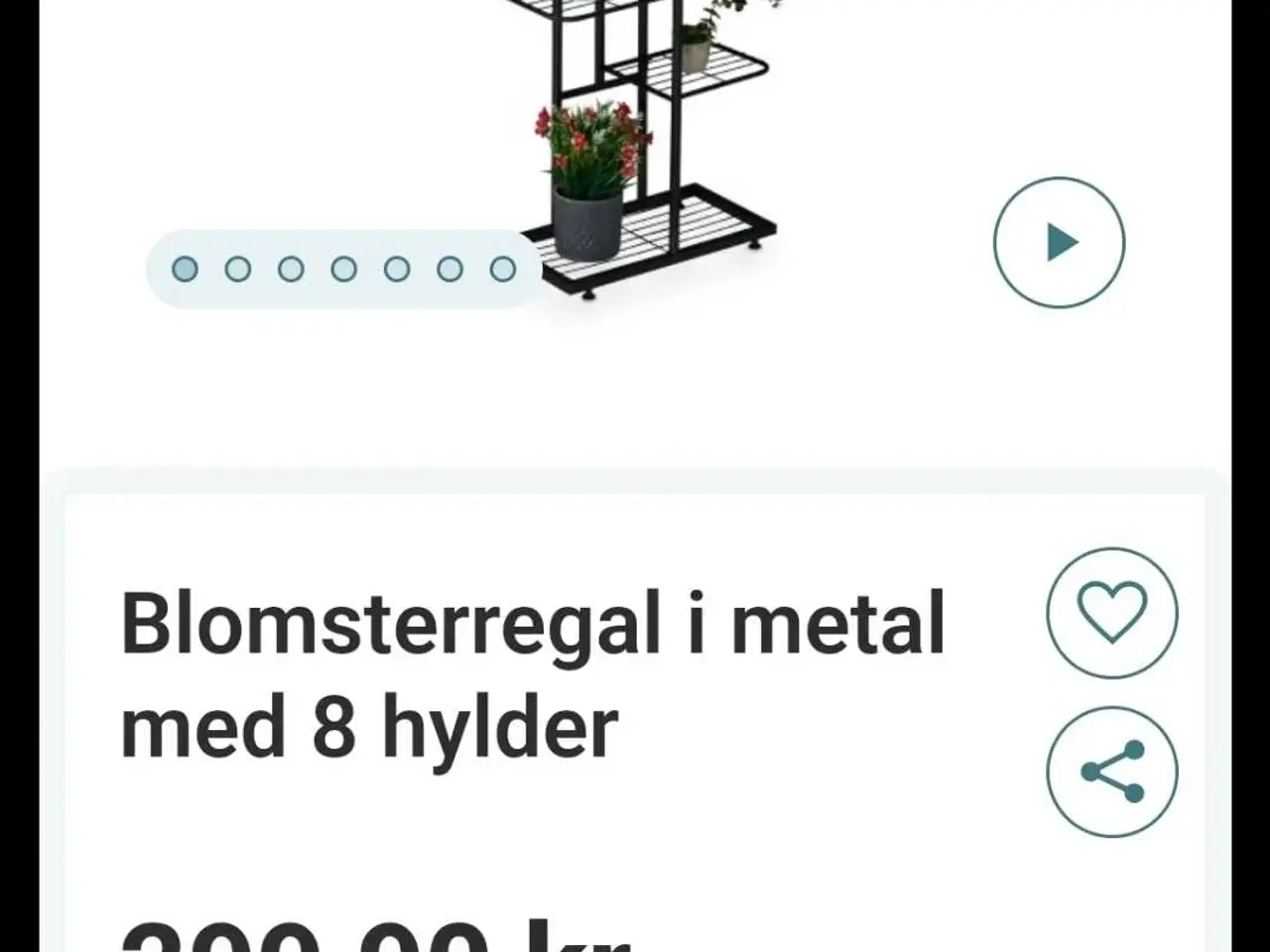 Billede 6 - Blomsterregal i metal med 8 hylder