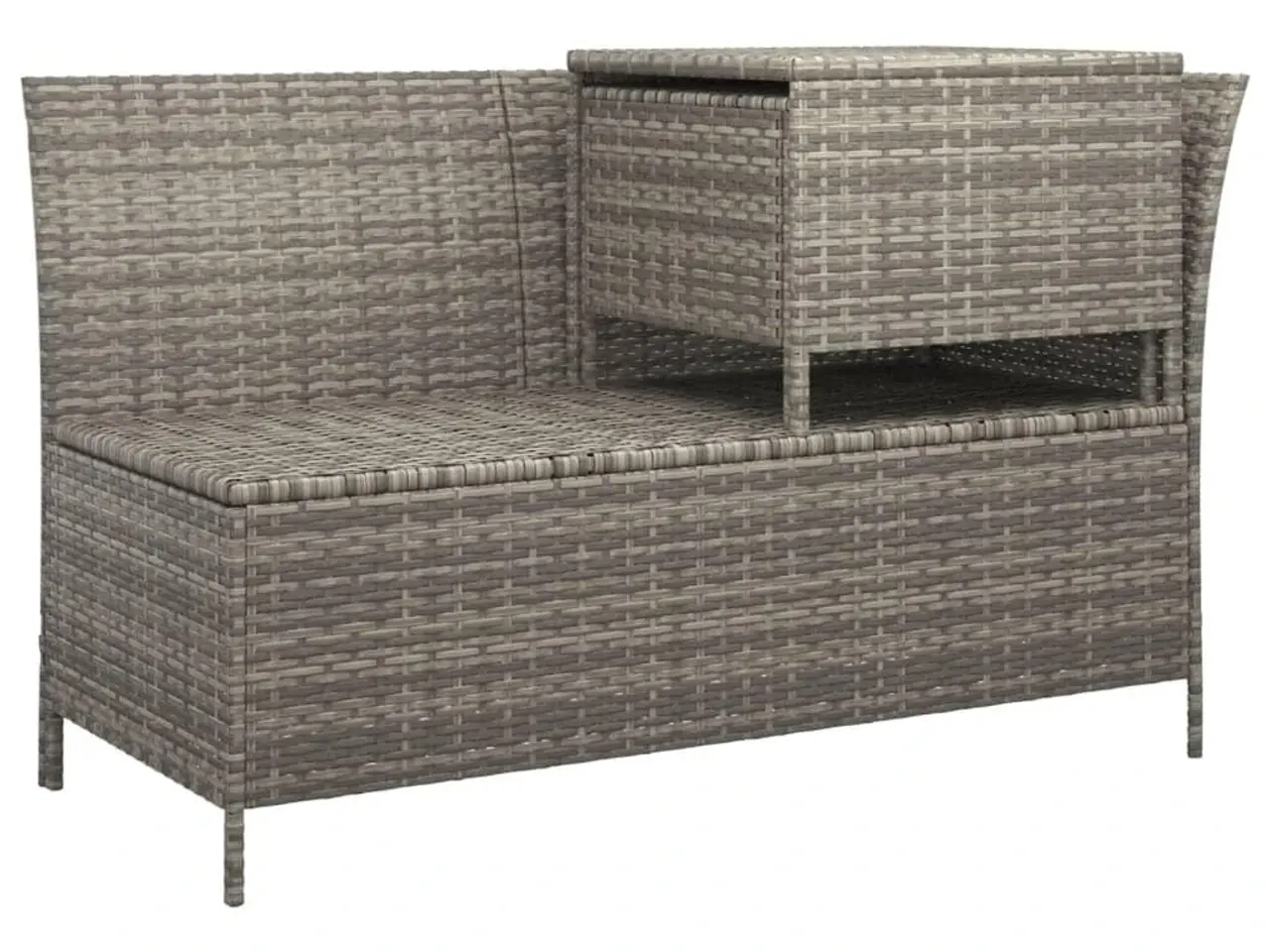 Billede 7 - Loungesæt til haven 4 dele med hynder polyrattan grå