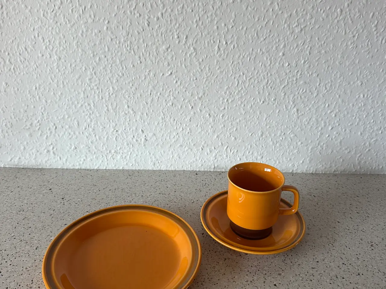 Billede 1 - Retro orange kaffekopper m kagetallerkener