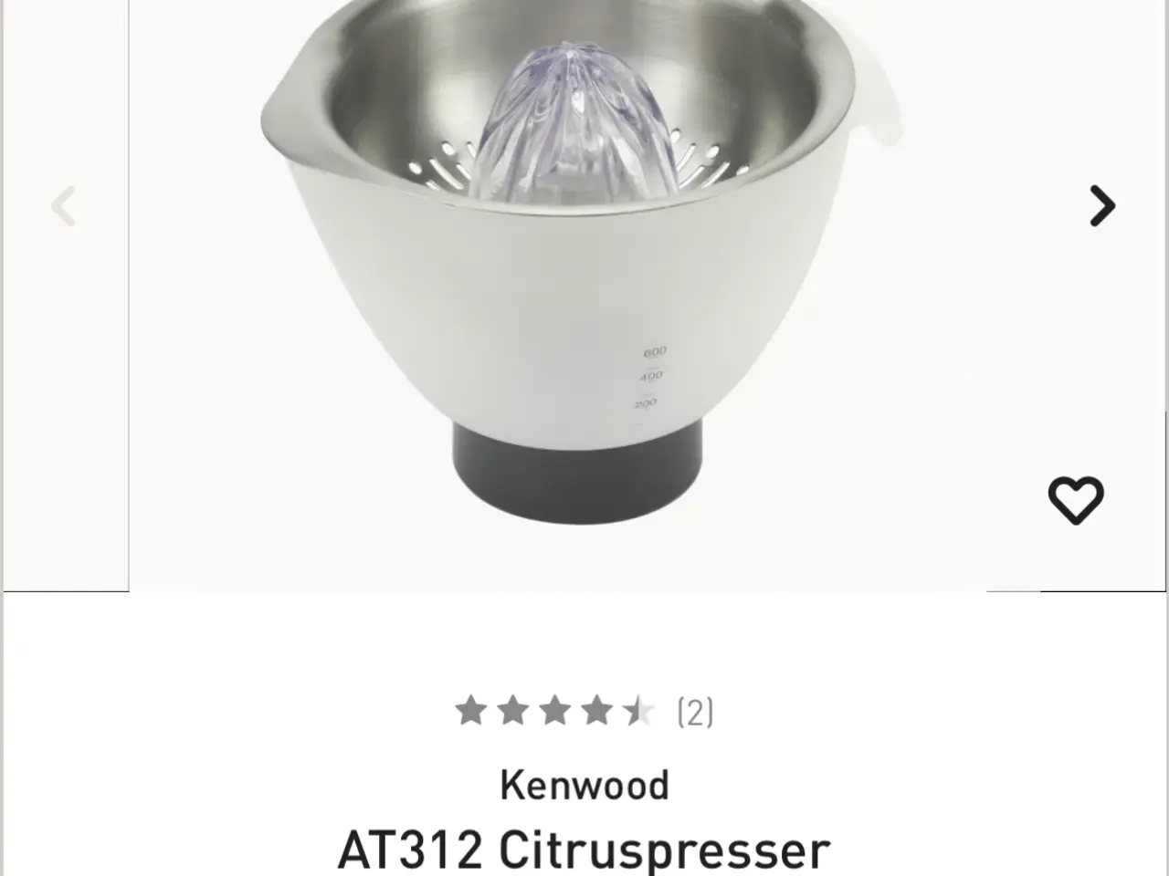 Billede 3 - Kenwood Citruspresser AT312, til Kenwood røremaski