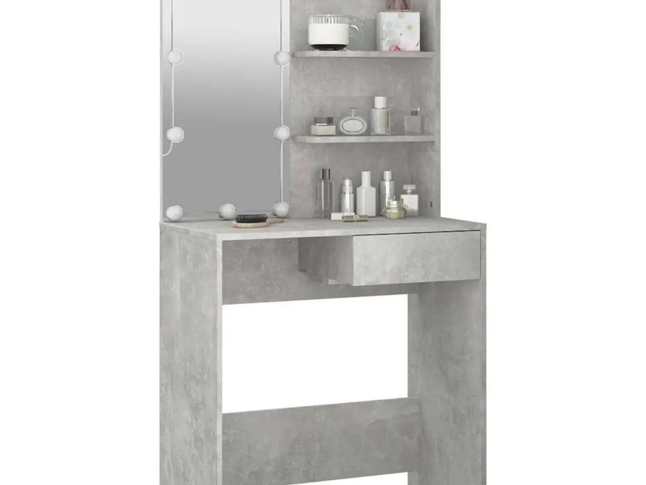 Billede 3 - Makeupbord med LED-lys - 74,5 × 40 × 141 cm, betongrå