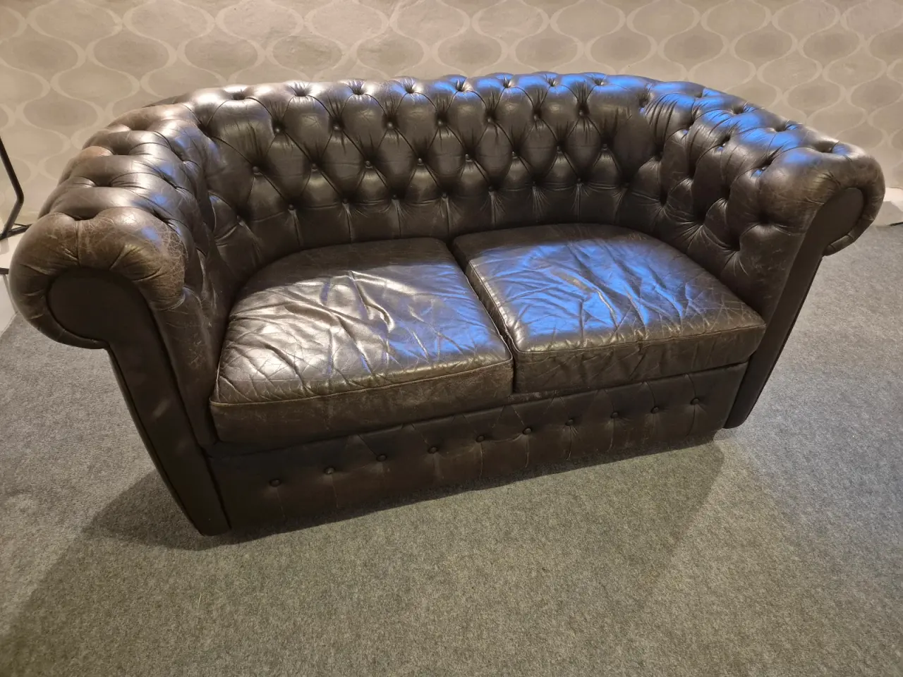 Billede 1 - Lædersofa i fin stand