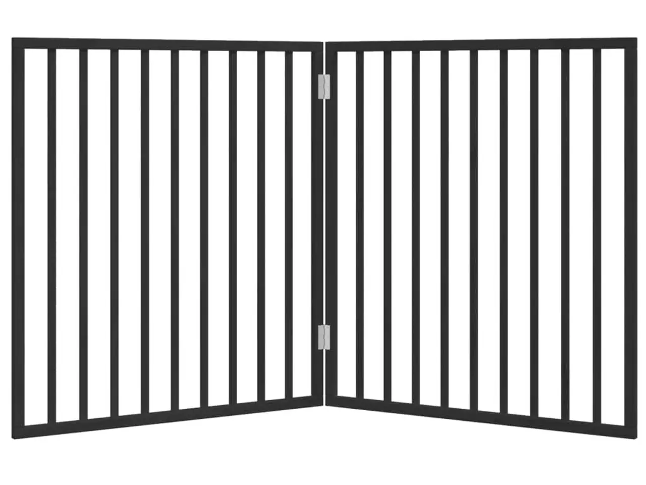 Billede 4 - Foldbart hundegitter i poppeltræ - 2 paneler, sort, 160 cm