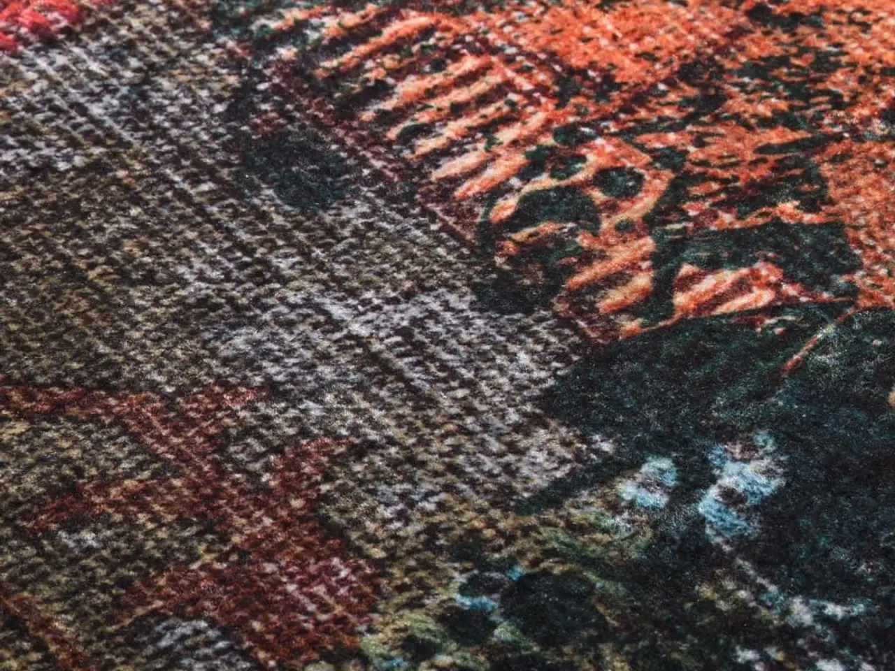 Billede 2 - Gulvtæppe 120x180 cm skridsikkert og vaskbart patchworkdesign