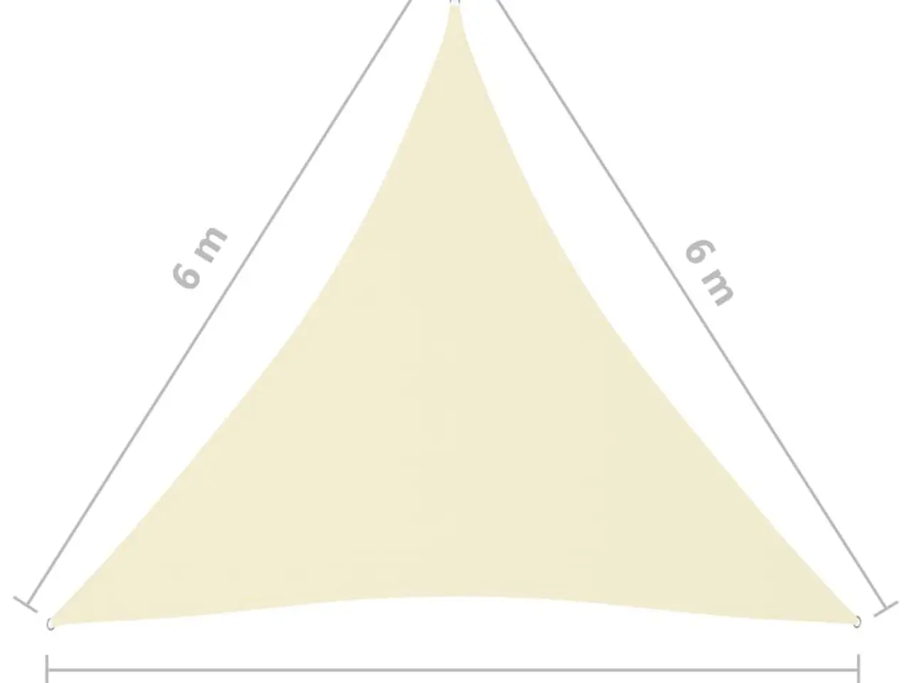 Billede 6 - Solsejl 6x6x6 m trekantet oxfordstof cremefarvet