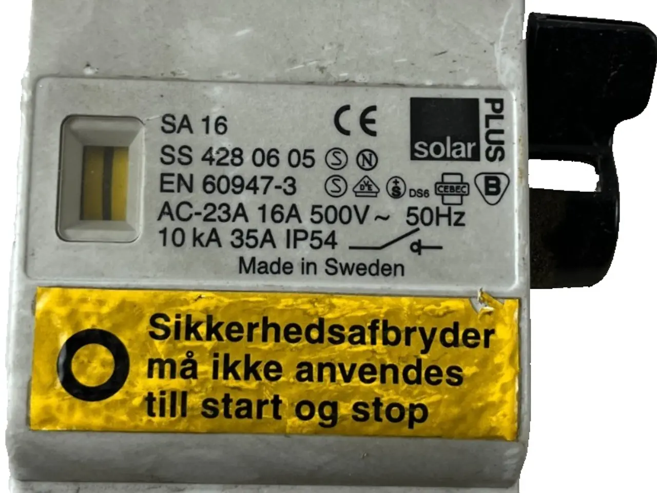 Billede 1 - Solar Plus SA16 16A 500V AC‑23A Safety kontakt