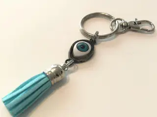 Nøglering med evil eye, turkis