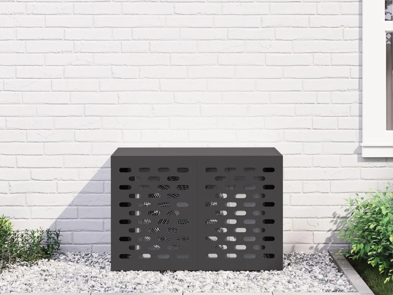 Billede 4 - Airconditiondække i stål - sort 90 x 40 x 60 cm