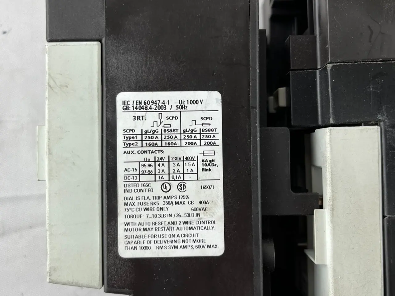 Billede 11 - Siemens 3RT1044-1AP00 kontaktor + 3RU1146-4MB0 65A