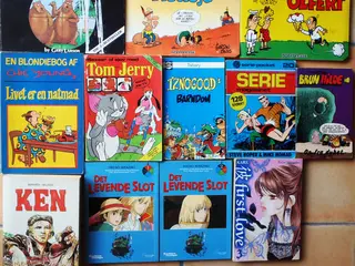 Her sælges 12 Pocket books - tegneserie