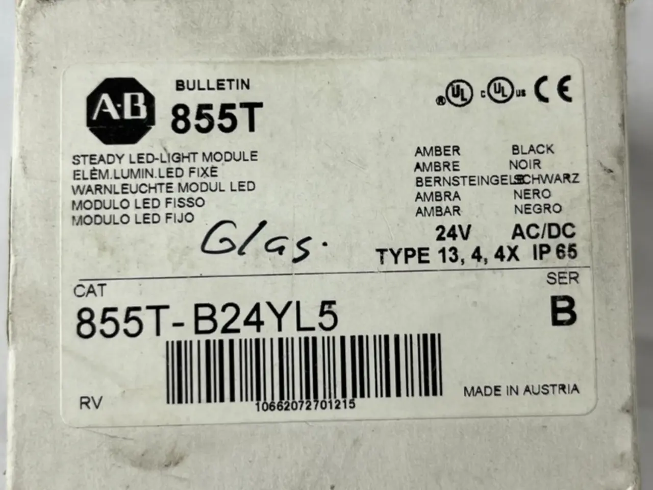 Billede 1 - Allen Bradley 855T-B24YL5 Amber Steady LED Stack V
