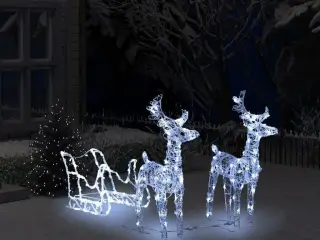 Rensdyr og kane julefigur 160 LED'er 130 cm akryl