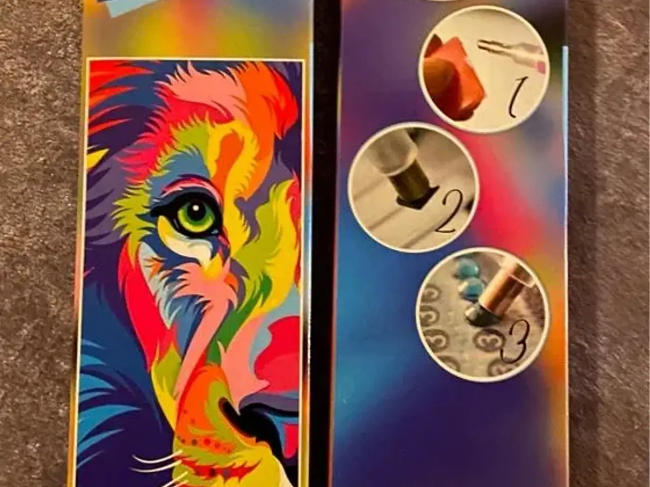 Billede 1 - Diamond painting Løve i farver