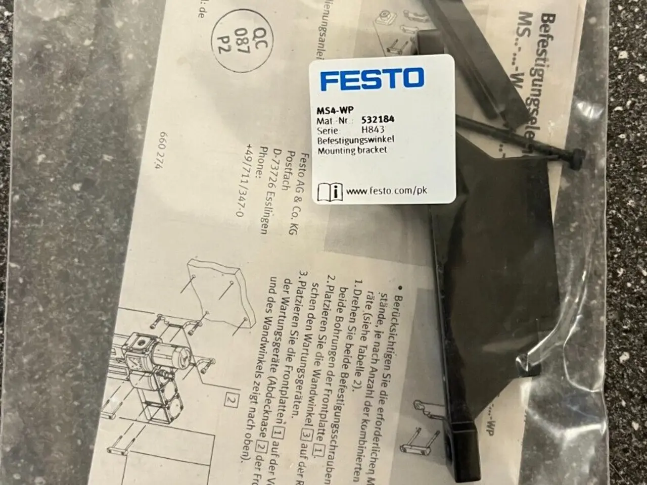 Billede 2 - Festo MS4-WP Mounting Bracket Kit 532184 - ny