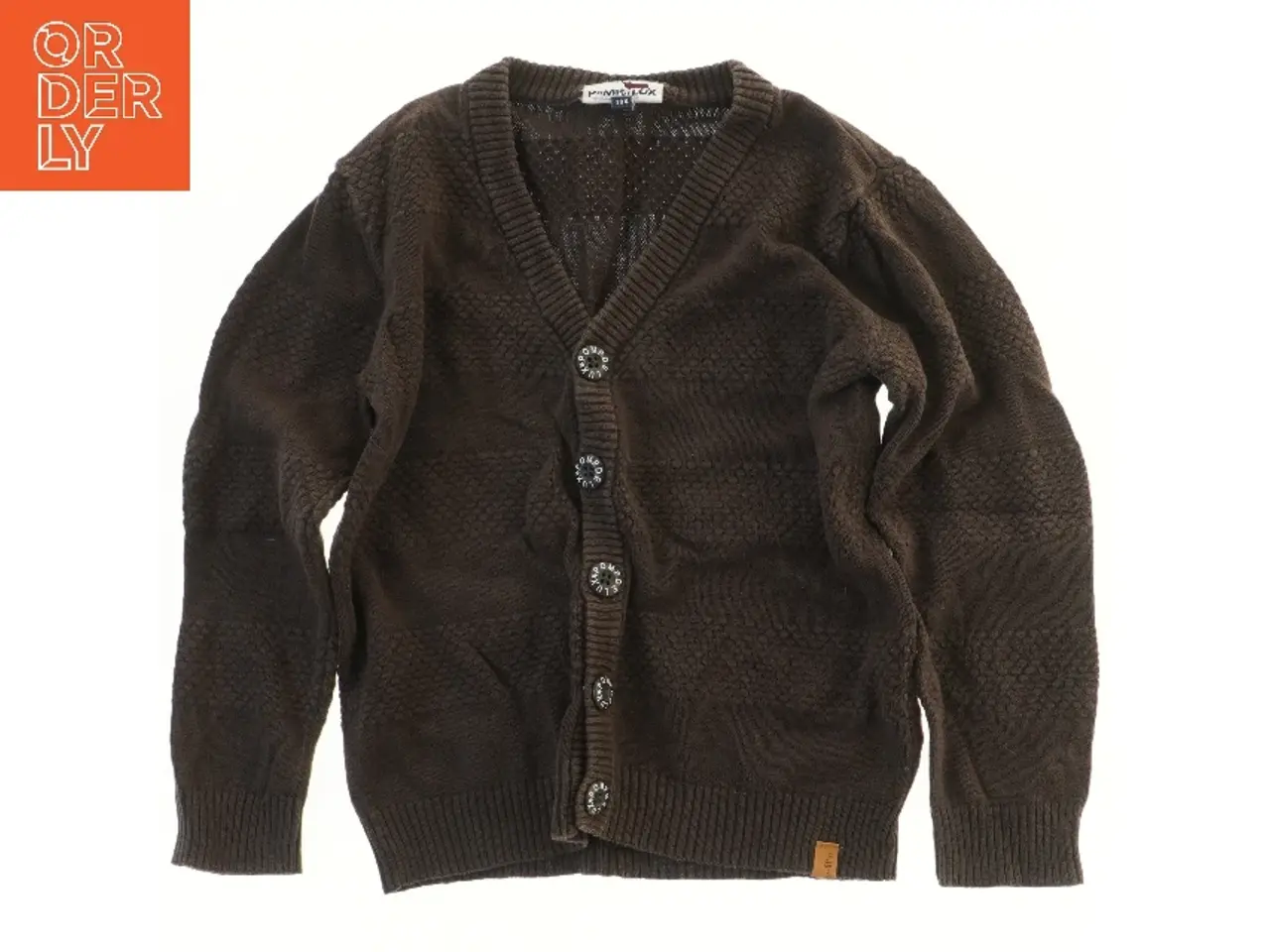 Billede 1 - Pomp de Lux Brun cardigan med knapper og albuelapper(str. 104)