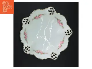 Porcelænsskål med blomstermotiv (str. Ø 23 cm)