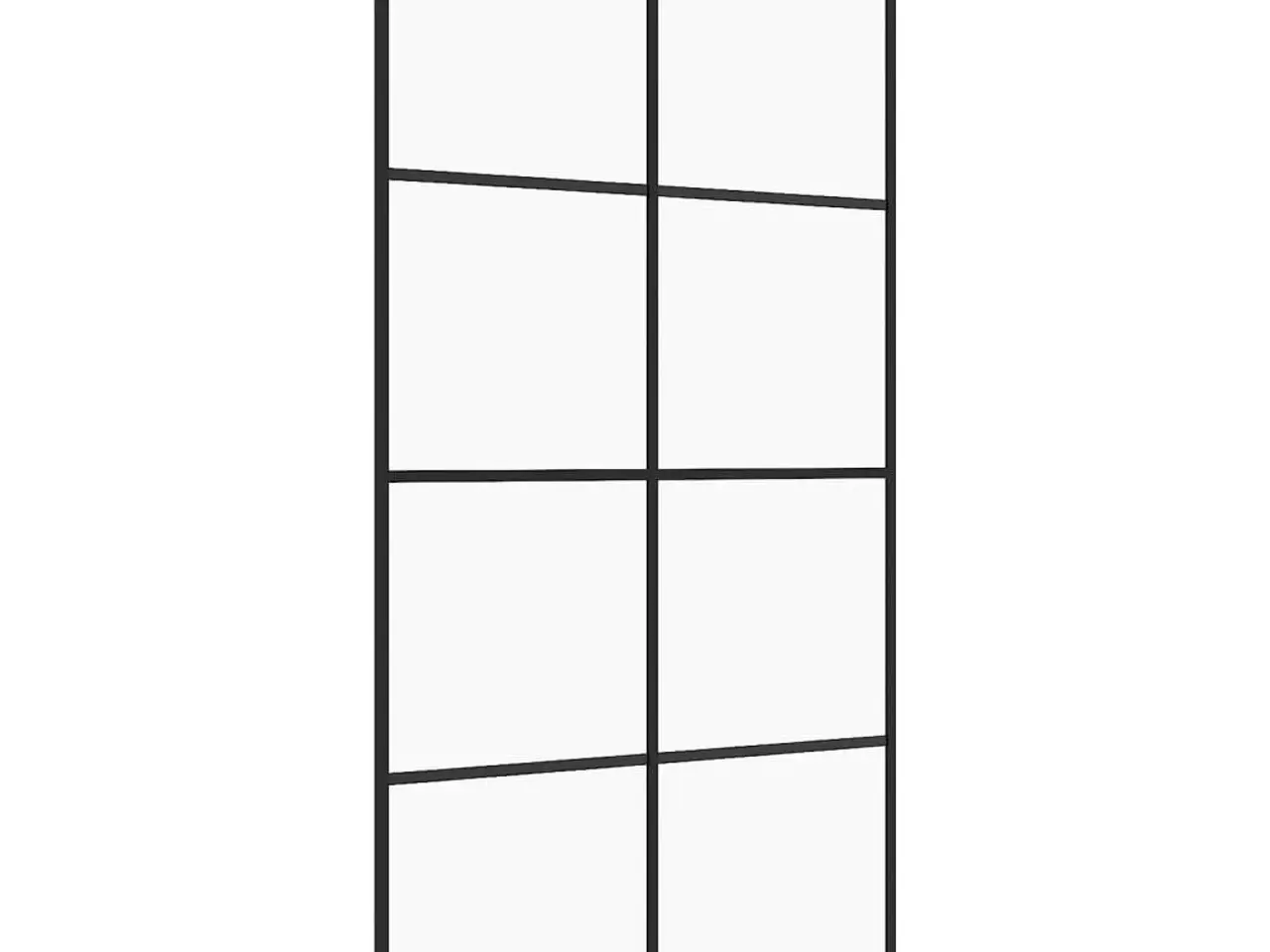 Billede 2 - Brusevæg 100 × 195 cm - klart sikkerhedsglas, sort ramme