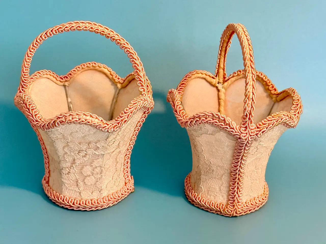 Billede 12 - Smukke pastelpink miniature forfængelighedskurv 