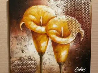 Print På Lærred 60X60 CM 'Blomster' !