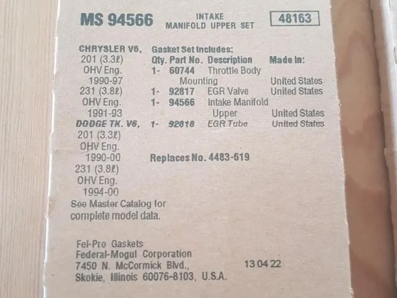 Billede 2 - Fel-Pro MS 94566 - Intake manifold upper set