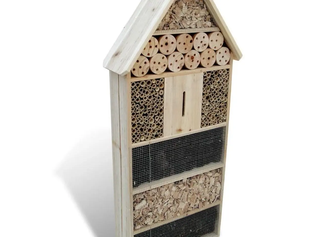 Billede 1 - Insekthotel XXL i massivt træ - 45,5 x 15 x 99 cm