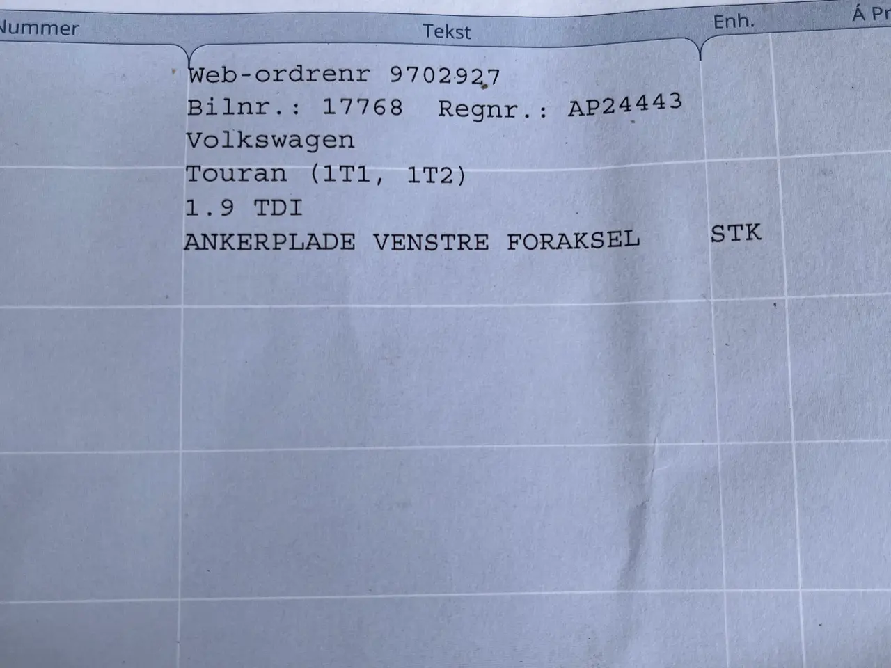 Billede 2 - Ankerplader til volkswagen