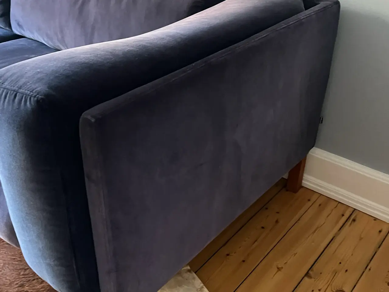 Billede 5 - Blå velour sofa