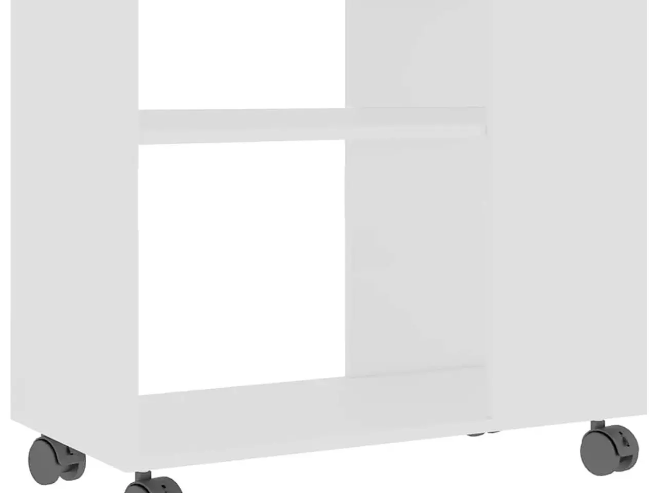 Billede 2 - Sidebord på hjul - konstrueret træ, hvid, 70×35×55 cm