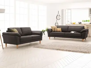Ballerup 3+2 pers lædersofa