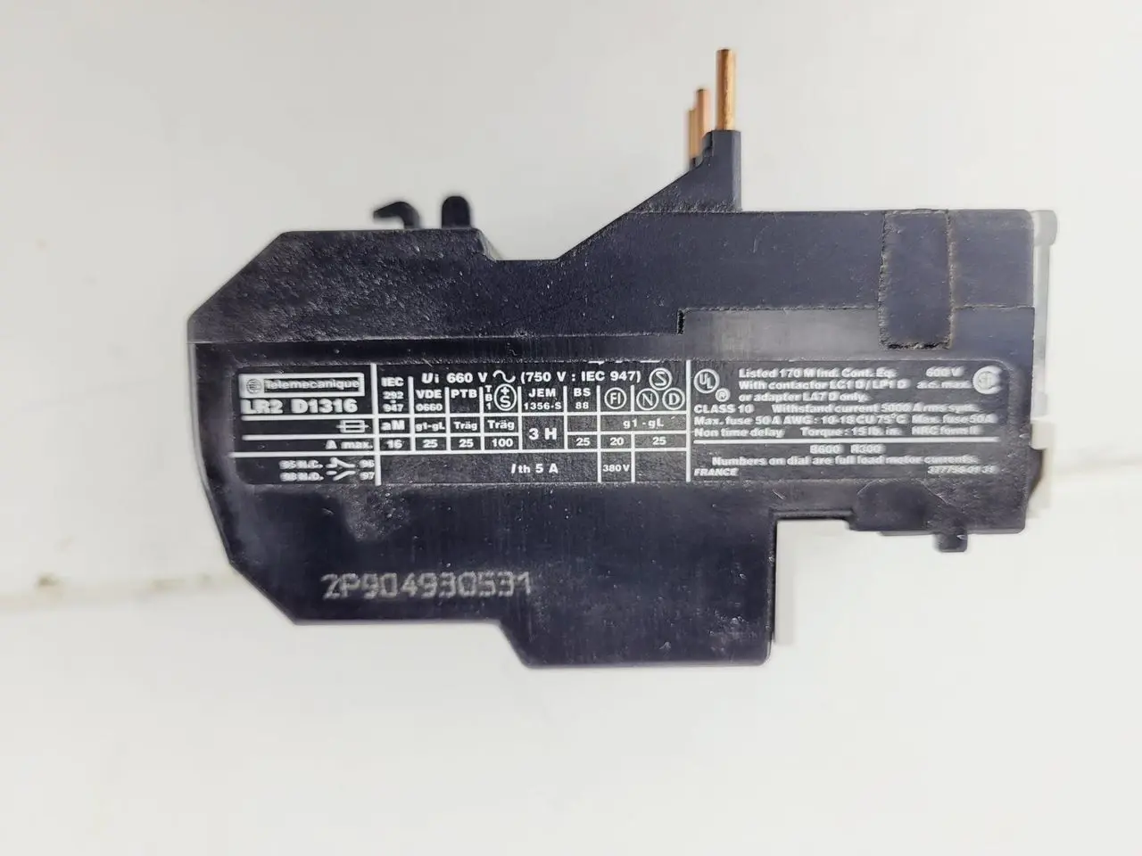 Billede 6 - Telemecanique LR2 D1316 termisk relæ