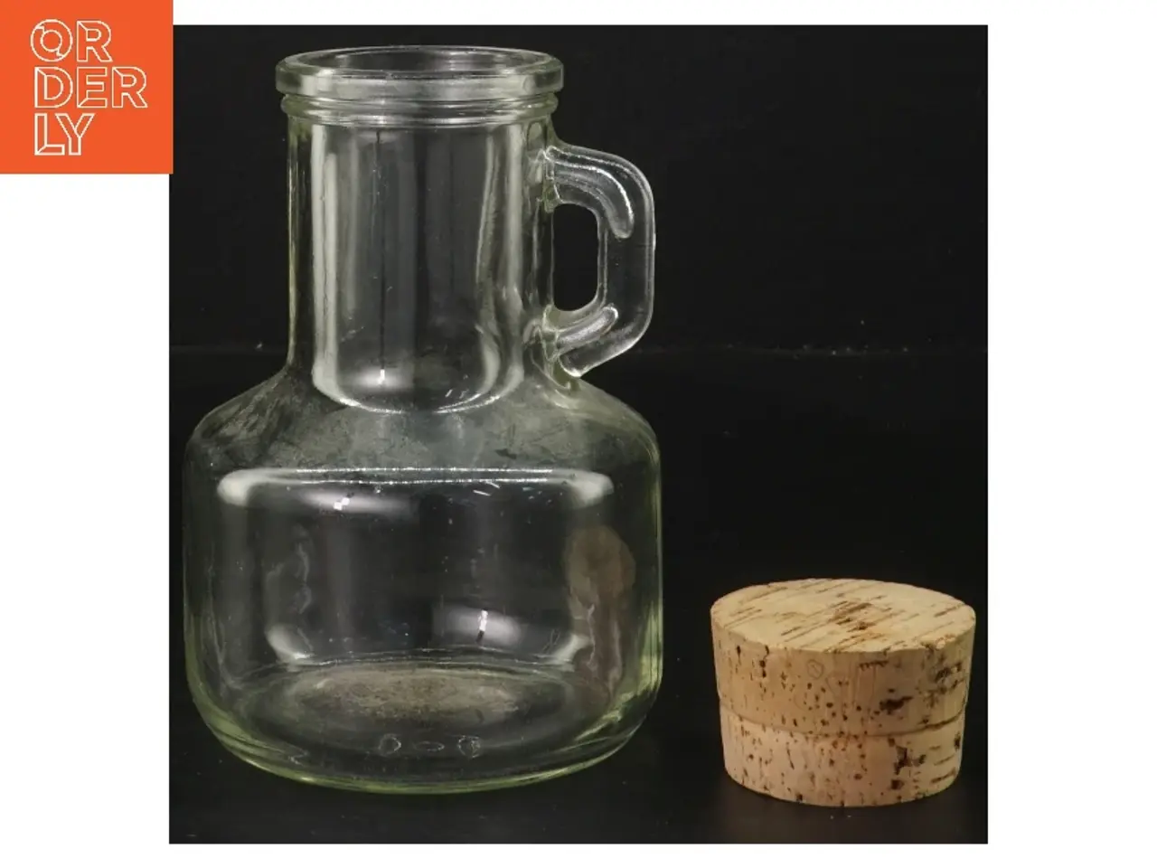Billede 2 - Glasflaske med korkprop (str. Ø 6 cm højde 13,5 cm)