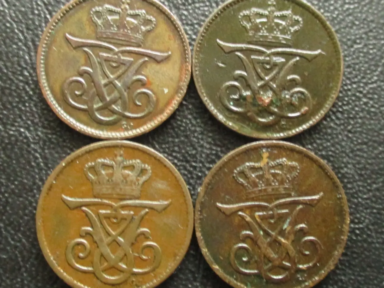 Billede 2 - 1 ører 1907-1912 Fr. VIII komplet sæt