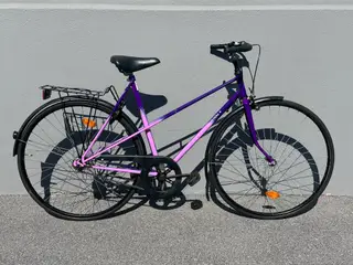 Lilla og pink Everton citybike damecykel